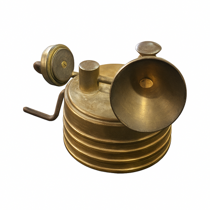 Vintage Brass Mechanical Horn Instrument 2-3 cm