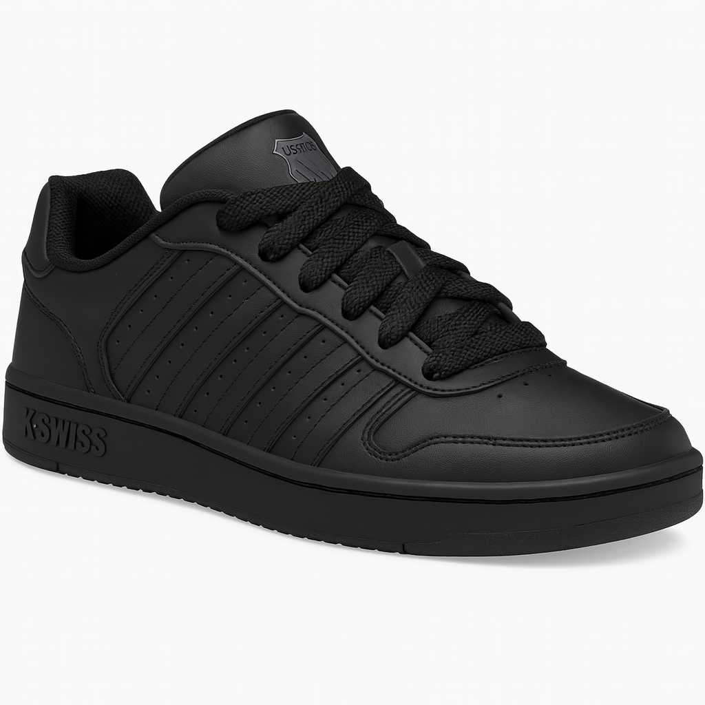 K-Swiss Court Palisades Men's Leather Trainer Shoes Black