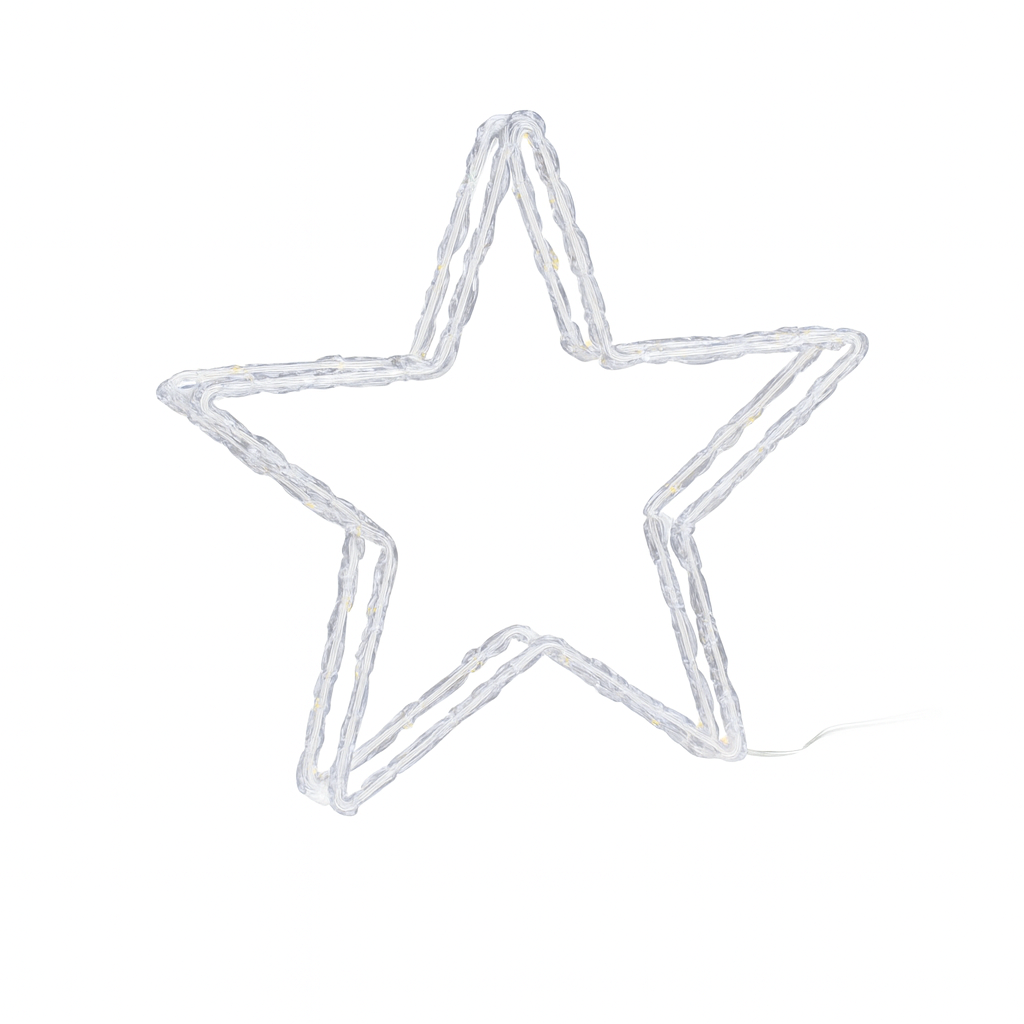 Star-shaped light fixture on a white background