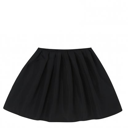 Blue police-style shirt with badges and a black skirt on a white background