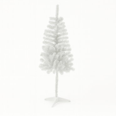 White artificial Christmas tree on a white background