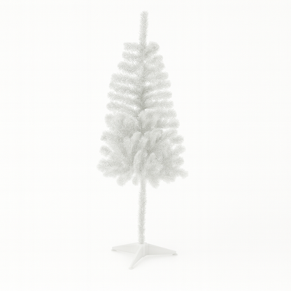 White artificial Christmas tree on a white background