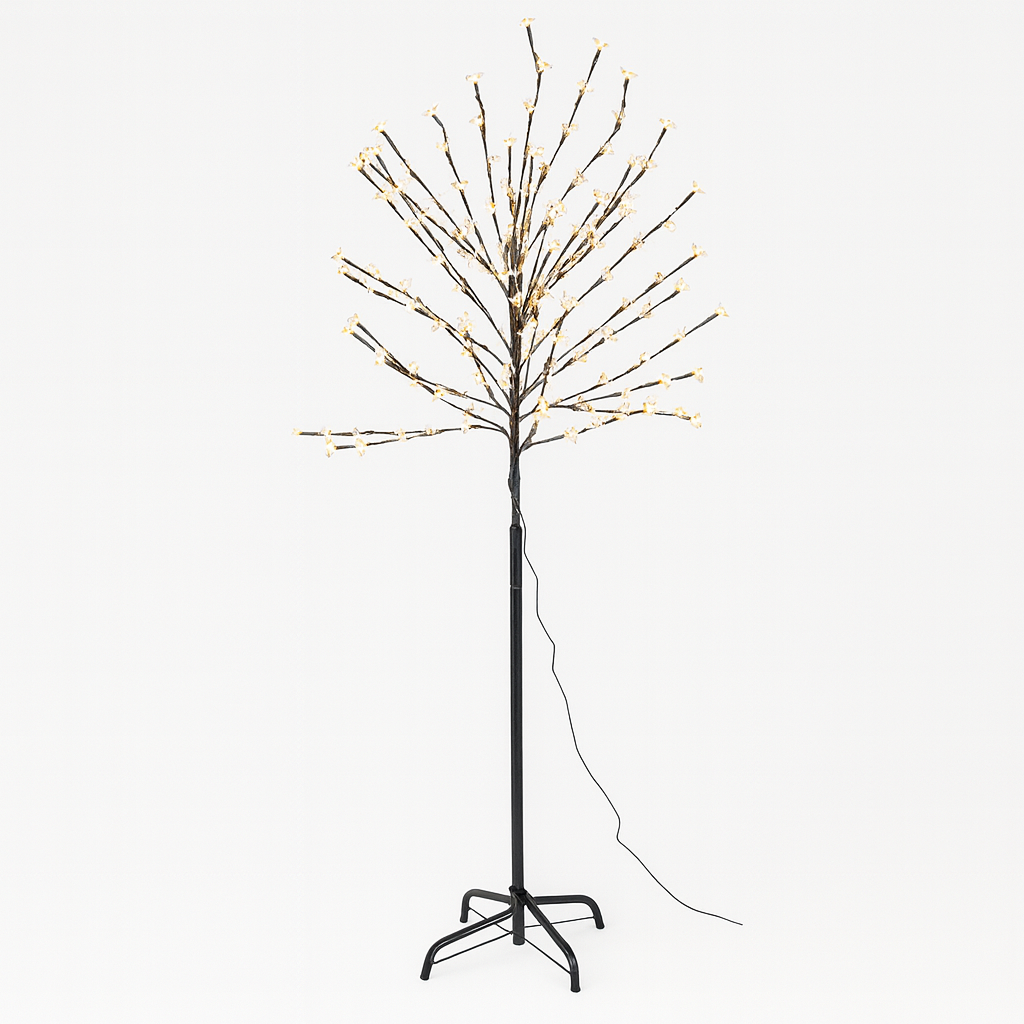 Livarno Home 5ft Black LED Cherry Blossom Tree, 200 Warm White Lights
