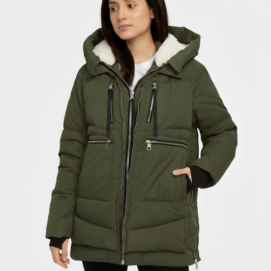 Orolay Internet Famous Green Sherpa Hood Down Puffer Coat - Y2K Style