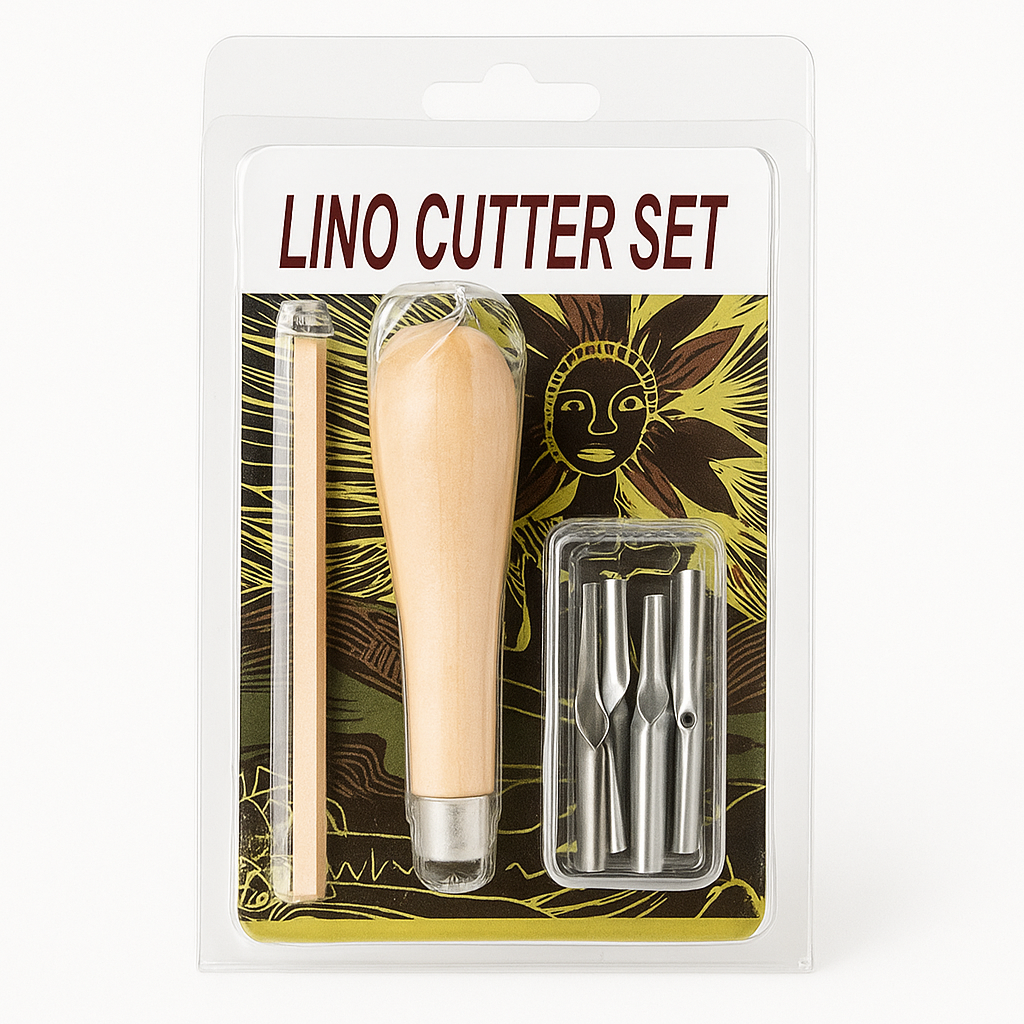 Premium 5-Piece Lino Cutter Set with Beechwood Handles for Crafting