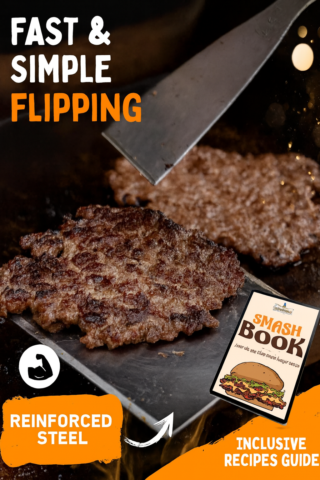 SMASHERS 6-Piece Smash Burger Set with Stainless Steel Press, Spatula, Grill Bell & Recipe eBook