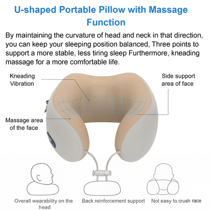 JustEvo Electric Neck Massager Pillow: Heated, Kneading, Portable Comfort for Neck