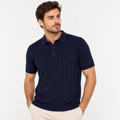 LIVERGY Men's Knitted Polo Shirt