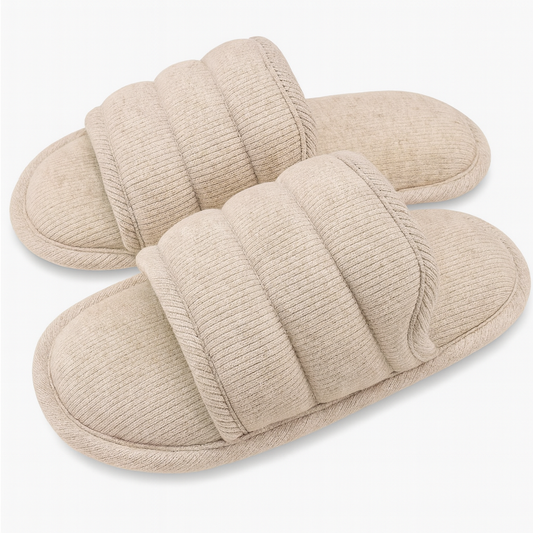 Ofoot Women's Cotton Memory Foam Non‑Slip House Slippers