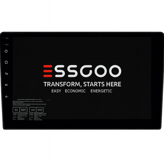 Display of a screen with 'SSGOO' branding and text on a white screen