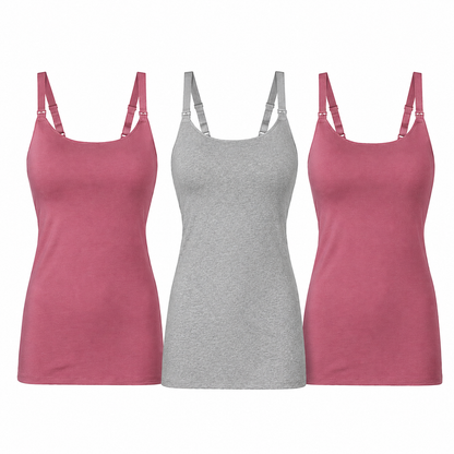 Esmara Women's Nursing Tank Tops With Built-In Bra 3 Pack