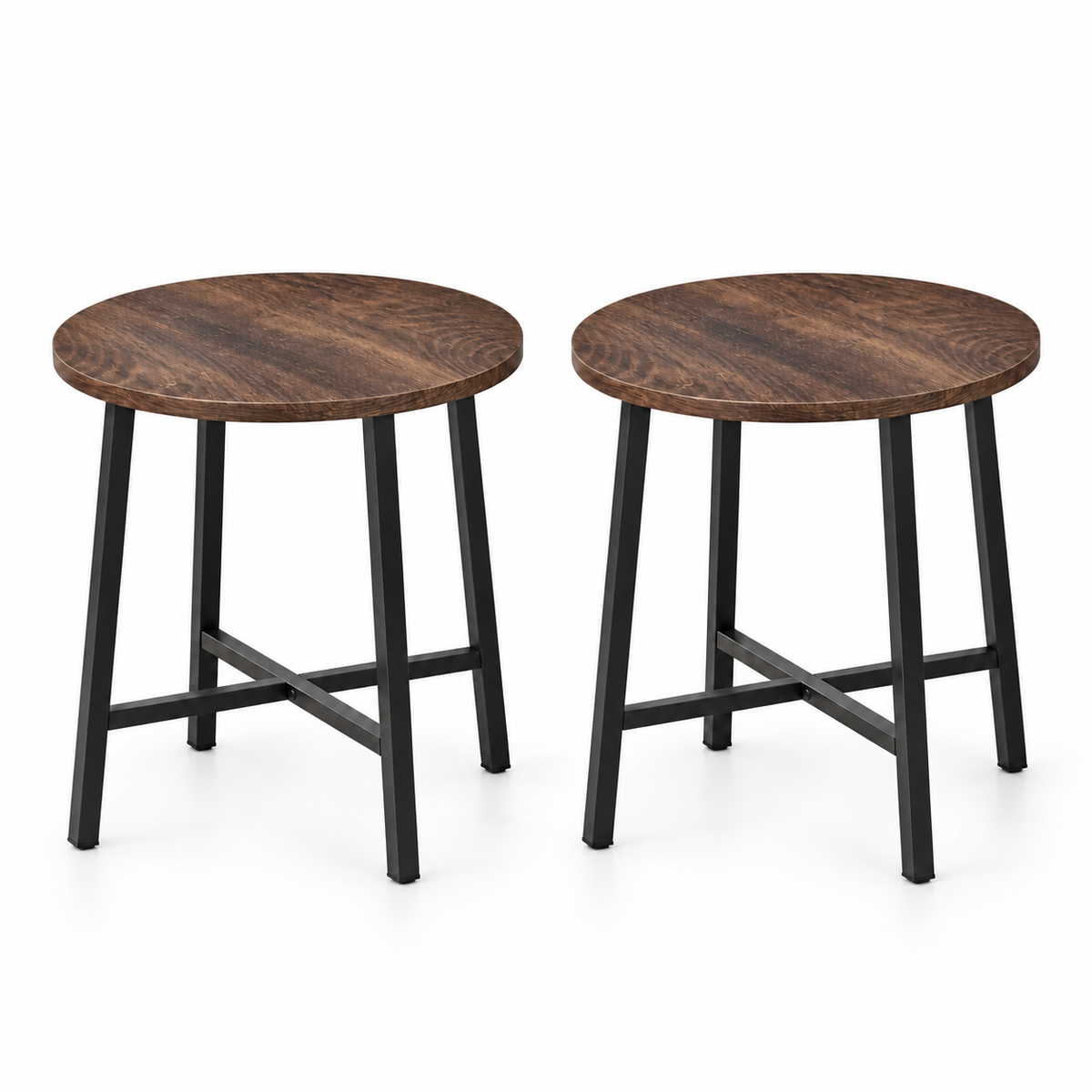 WOLTU Black Nesting Tables Set of 2 – Round Coffee Tables