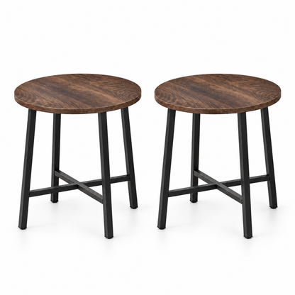WOLTU Black Nesting Tables Set of 2 – Round Coffee Tables