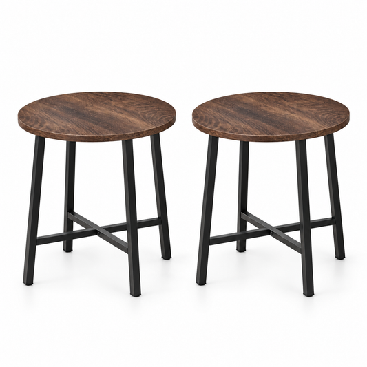 WOLTU Black Nesting Tables Set of 2 – Round Coffee Tables