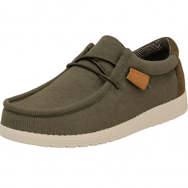 Hey Dude Waily Corduroy Urban Men's Loafers – Green, Lightweight Comfort