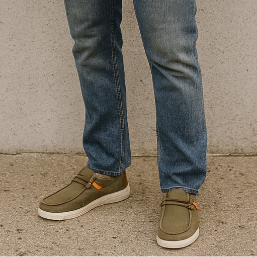 Hey Dude Waily Corduroy Urban Men's Loafers – Green, Lightweight Comfort