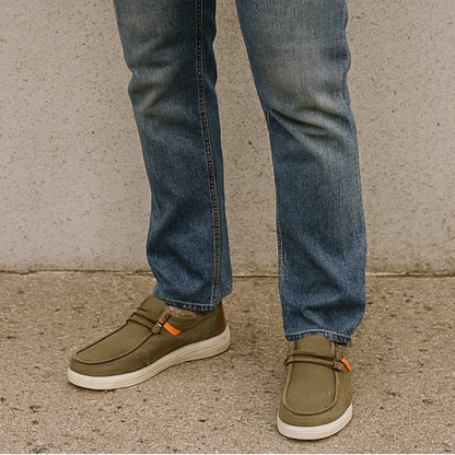 Hey Dude Waily Corduroy Urban Men's Loafers – Green, Lightweight Comfort