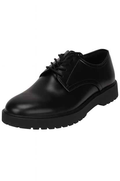 Men's Classic Black Leather Loafers, Comfortable Slip-On Dress Shoes.
