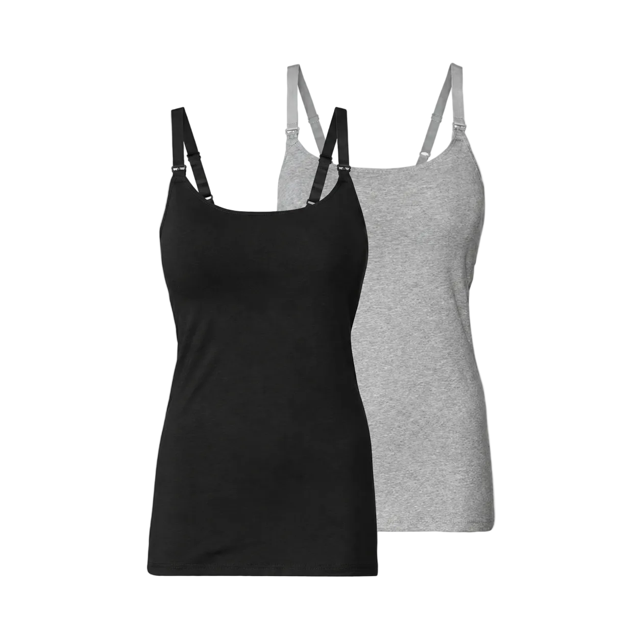 Esmara Women's Nursing Tank Tops With Built-In Bra 2 Pack