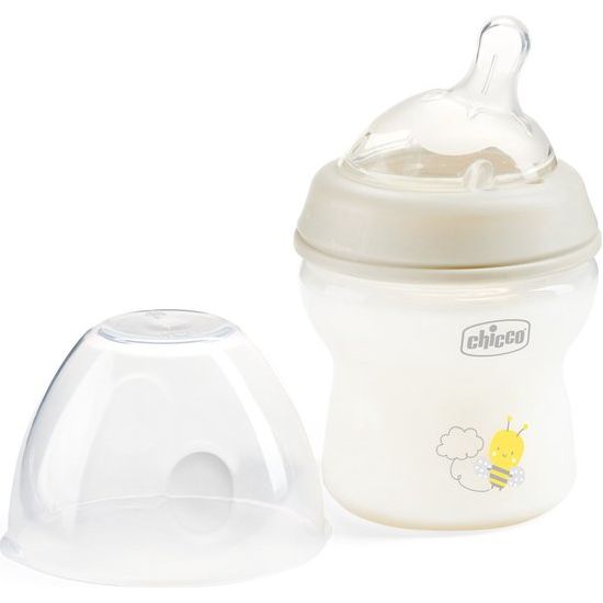 Chicco Natural Feeling 150ml Baby Milk Feeding Bottle with Wide Neck Pink