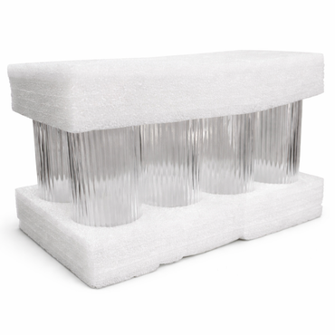 Ribbed Clear Glass Bottle / Vase