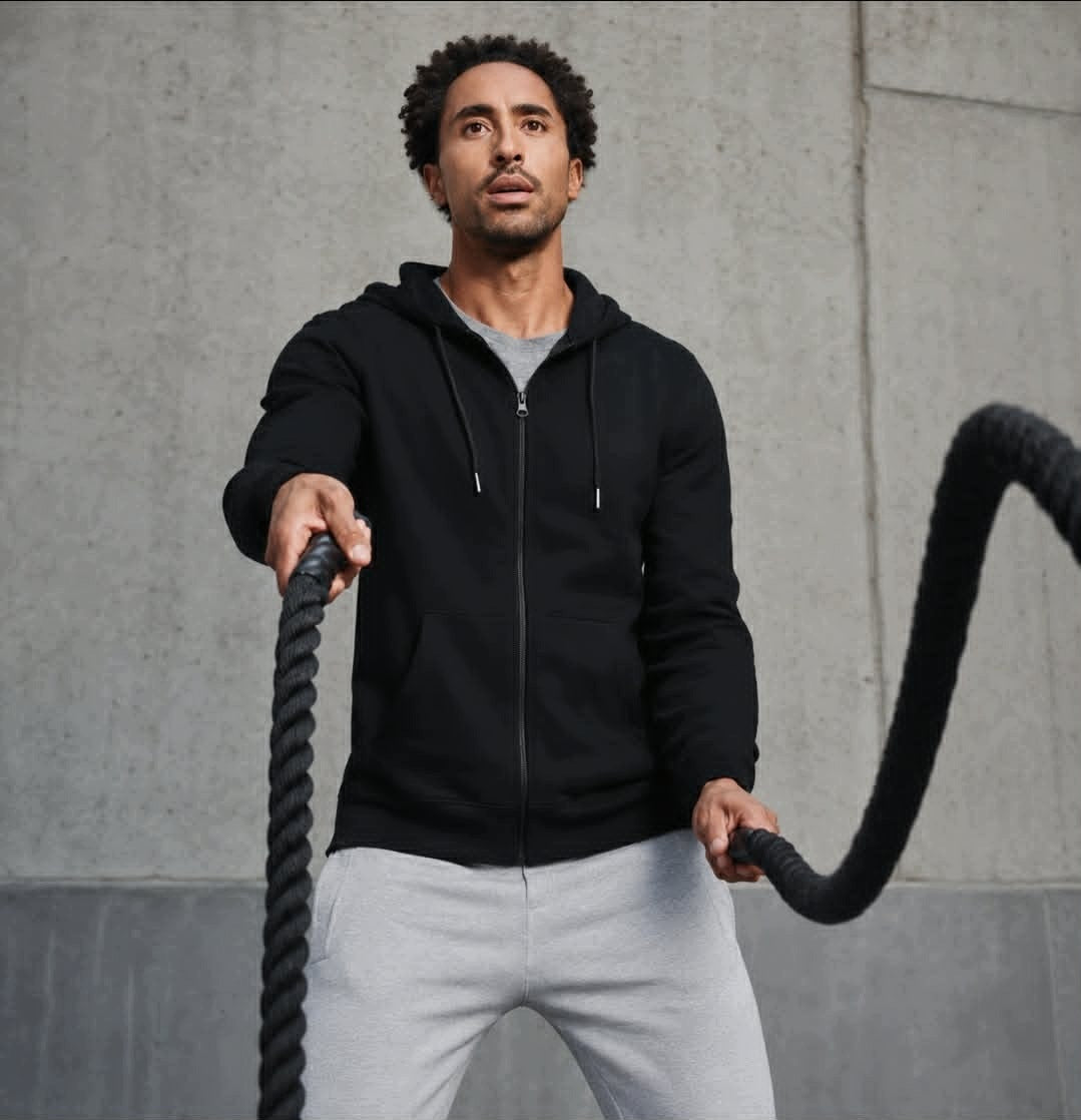 Crivit Men's Zip-Up Hoodie Black L