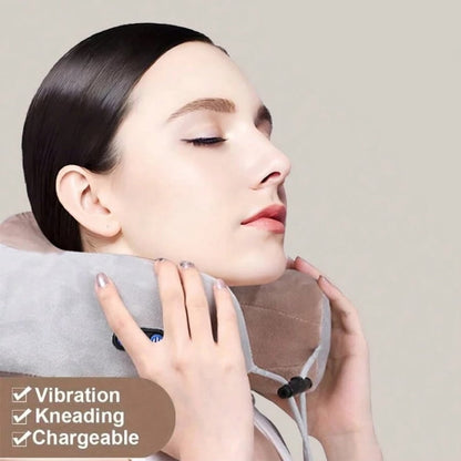 JustEvo Electric Neck Massager Pillow: Heated, Kneading, Portable Comfort for Neck