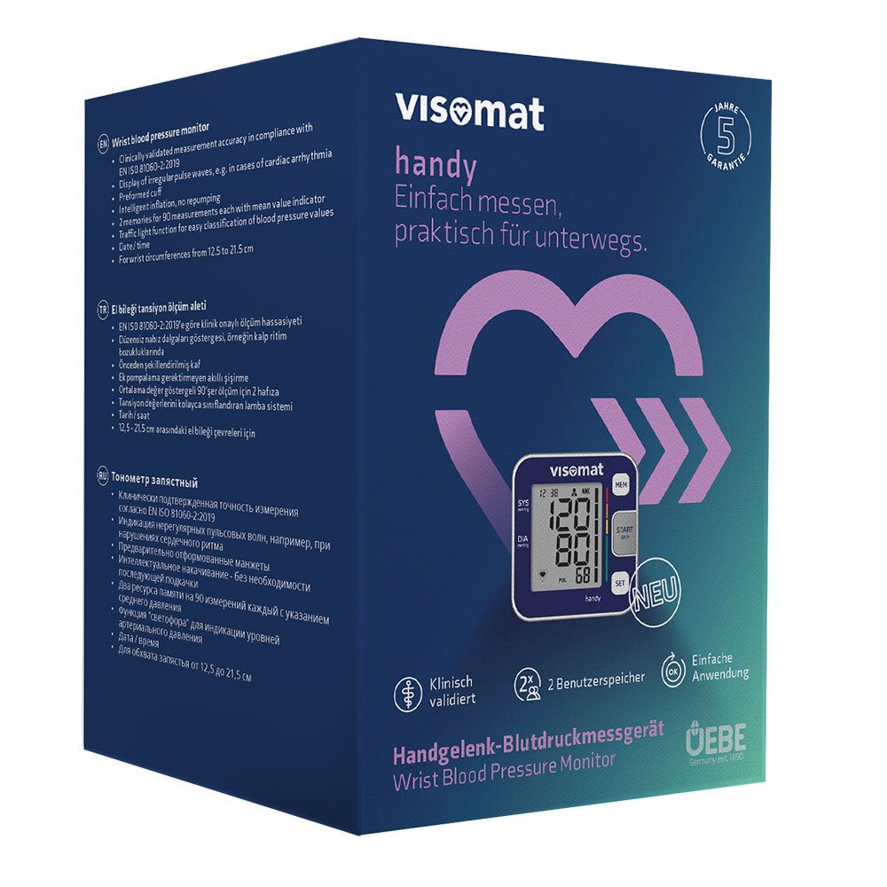 Visomat Handy Digital Wrist Blood Pressure Monitor - Accurate, Portable, & Easy-to-Use