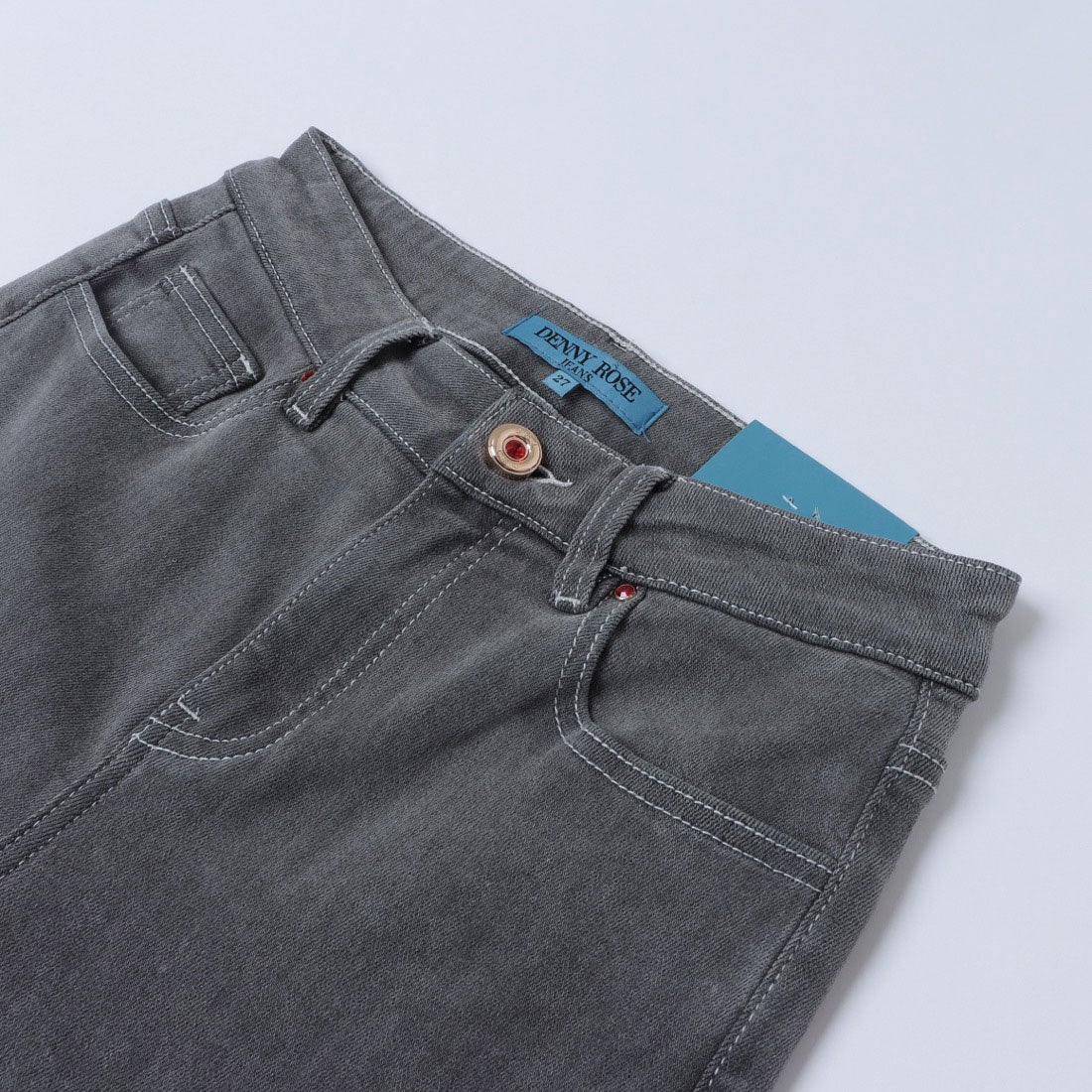 Denny Rose Women's Black High Waist Flare Denim Jeans with Print Detail