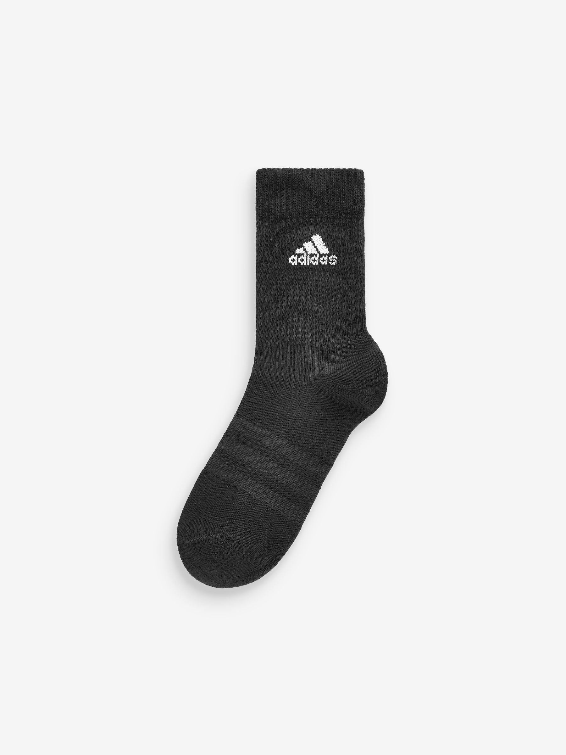 Adidas Black/White 6-Pack Cushioned Crew Socks for Enhanced Comfort & Support