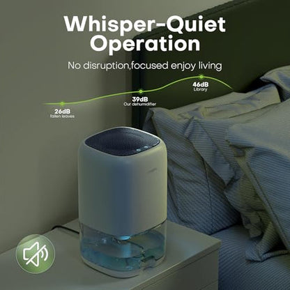 CONOPU DH-CS01 Dehumidifier 1000ml Tank 450ml/Day Peltier Technology Quiet 39dB Auto Shut-Off