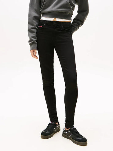 Tommy Jeans Nora Mid-Rise Skinny Black Jeans: Flexible Comfort, Sustainable Cotton Denim - Gomix Brands Outlet