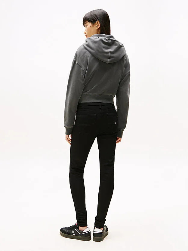 Tommy Jeans Nora Mid-Rise Skinny Black Jeans: Flexible Comfort, Sustainable Cotton Denim - Gomix Brands Outlet