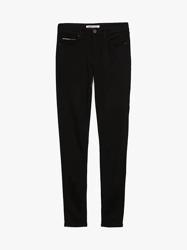 Tommy Jeans Nora Mid-Rise Skinny Black Jeans: Flexible Comfort, Sustainable Cotton Denim - Gomix Brands Outlet