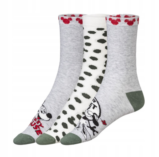 Disney Girls' Mickey Mouse Socks 3-Pack Size 39-42