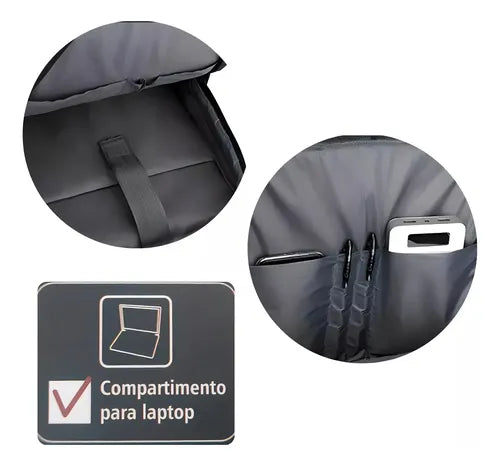 Canva Urban Laptop Backpack with USB Port & Secure Zippers