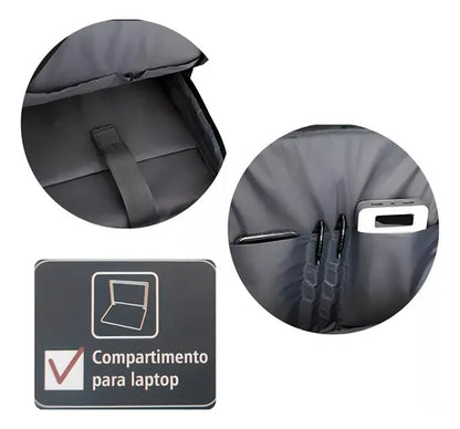 Canva Urban Laptop Backpack with USB Port & Secure Zippers