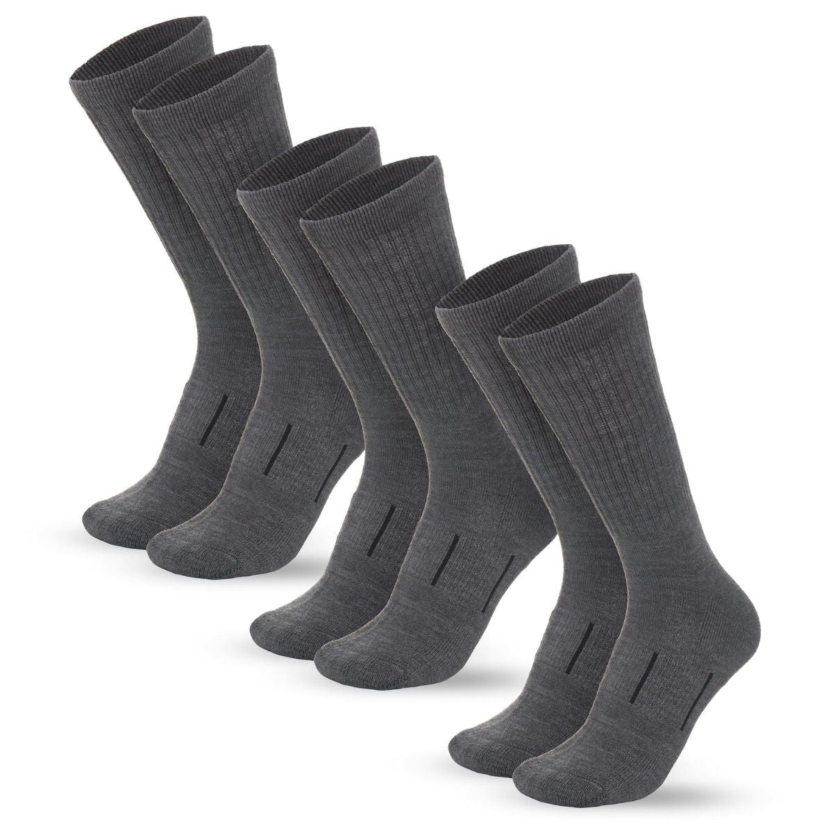 Premium Merino Wool Hiking Socks Pack of 3 Dark Grey