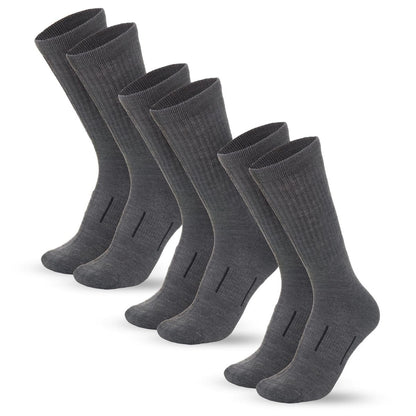Premium Merino Wool Hiking Socks Pack of 3 Dark Grey