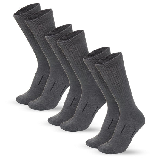 Premium Merino Wool Hiking Socks Pack of 3 Dark Grey