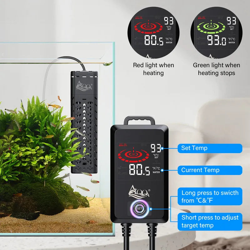 AQQA Submersible Aquarium Heater 500W Black
