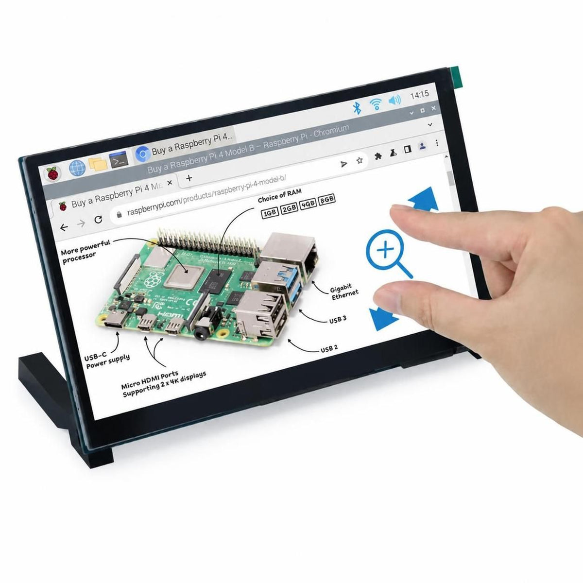 FREENOVE 7‑Inch Raspberry Pi Touchscreen Monitor, 5‑Point Capacitive DSI