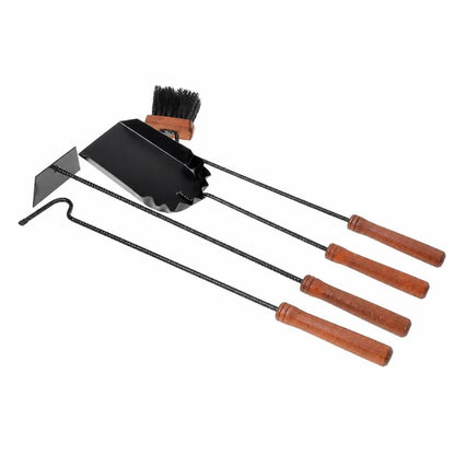 Aqbau 4-Piece Modern Fireplace Tool Set Black