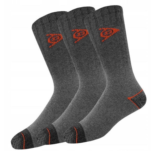 Dunlop Men's Work Socks Dark Grey 43-46 3-Pack 5420018148436