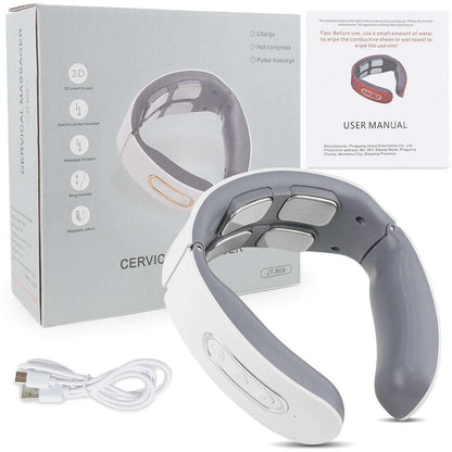 Four-Head Neck Massager with Heat Vibration Pulse Adjustable Intensity