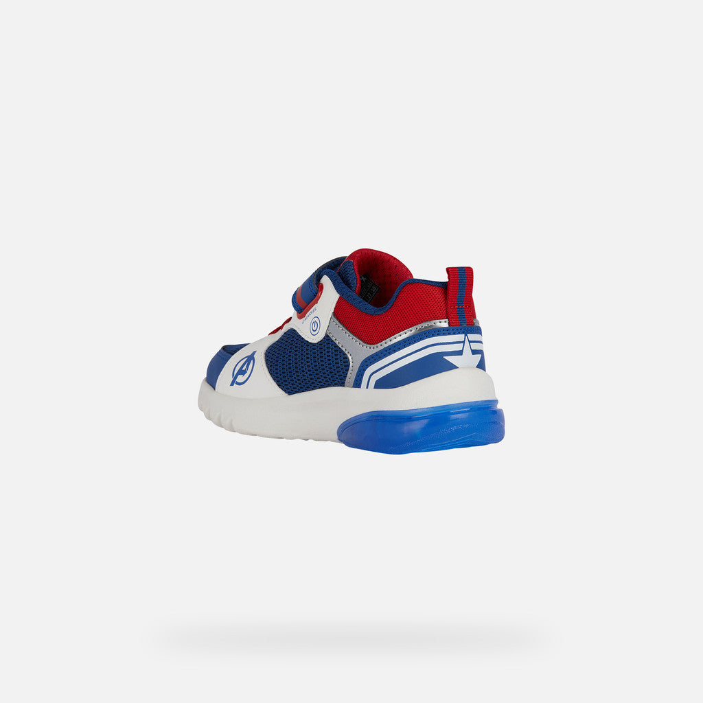 Geox Ciberdron Junior Boys' Marvel Avengers Light-Up Sneakers - Blue/Red