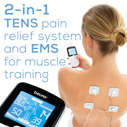 Beurer EM49 3‑in‑1 Portable TENS EMS Muscle Stimulator