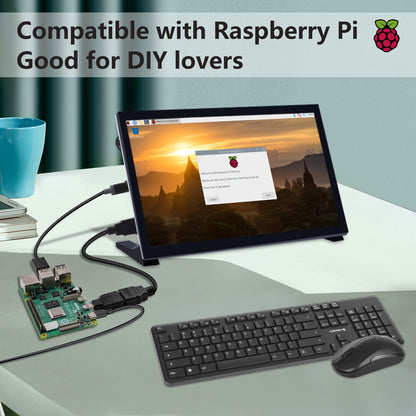 52Pi EP-0183 10.1 Inch IPS Portable Monitor 1024x600 60Hz HDMI USB-C for Raspberry Pi Windows PC