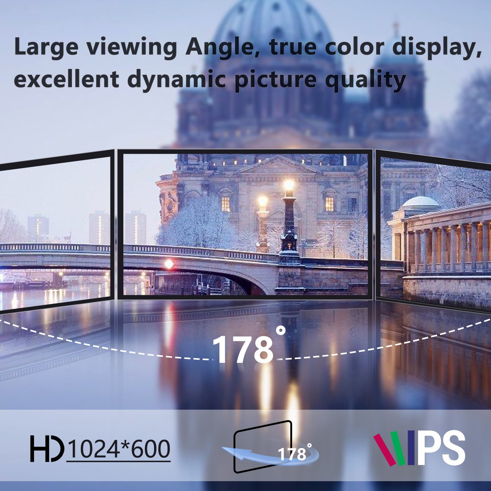 52Pi EP-0183 10.1 Inch IPS Portable Monitor 1024x600 60Hz HDMI USB-C for Raspberry Pi Windows PC