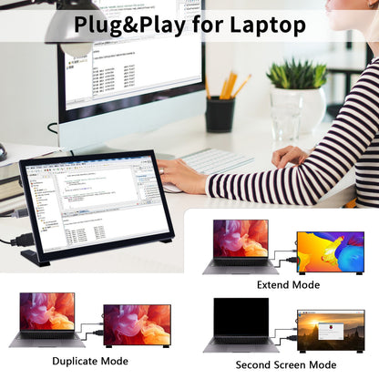 52Pi EP-0183 10.1 Inch IPS Portable Monitor 1024x600 60Hz HDMI USB-C for Raspberry Pi Windows PC